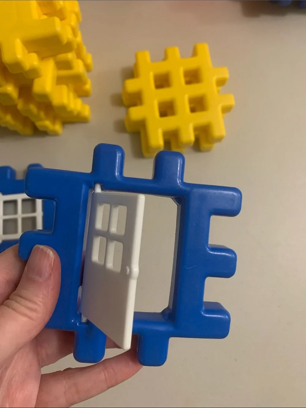 Vintage Little Tikes Wee Waffle Blocks Large 30 Piece Lot 4”X4” Red Yellow Blue
